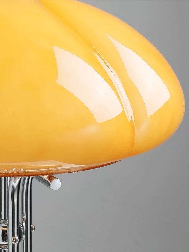 Caramel Glass & Chrome Table Lamp - Image 4