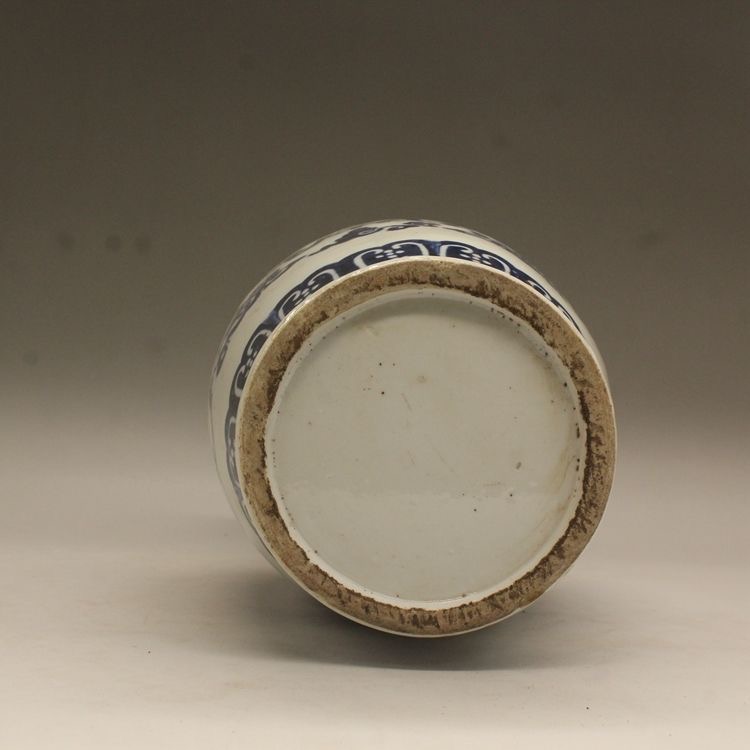 Pair Antique Qing Blue & White Eared Porcelain Vase - Image 7